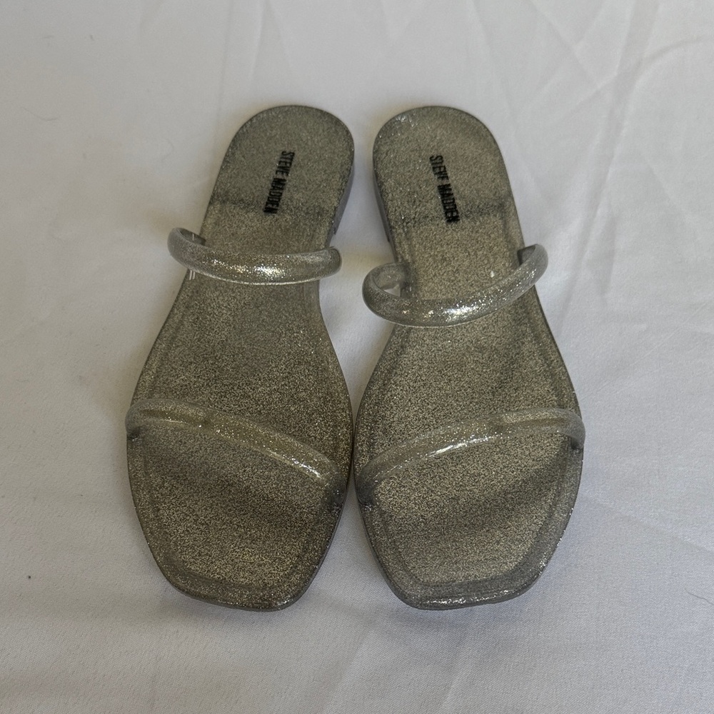 Steve Madden Glittery Silver Sandals